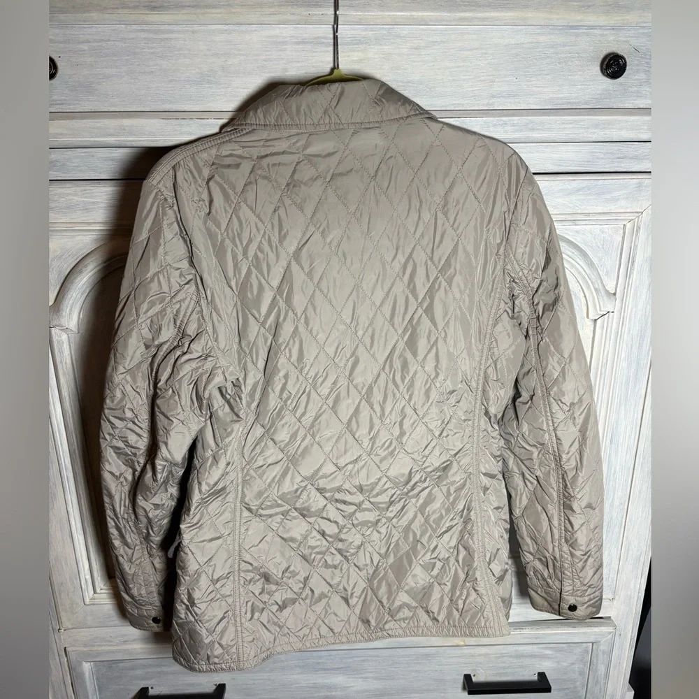 Gimo’s‎ Taupe Melody Micro Puffer Quilted Jacket Classic Preppy Quiet Luxury